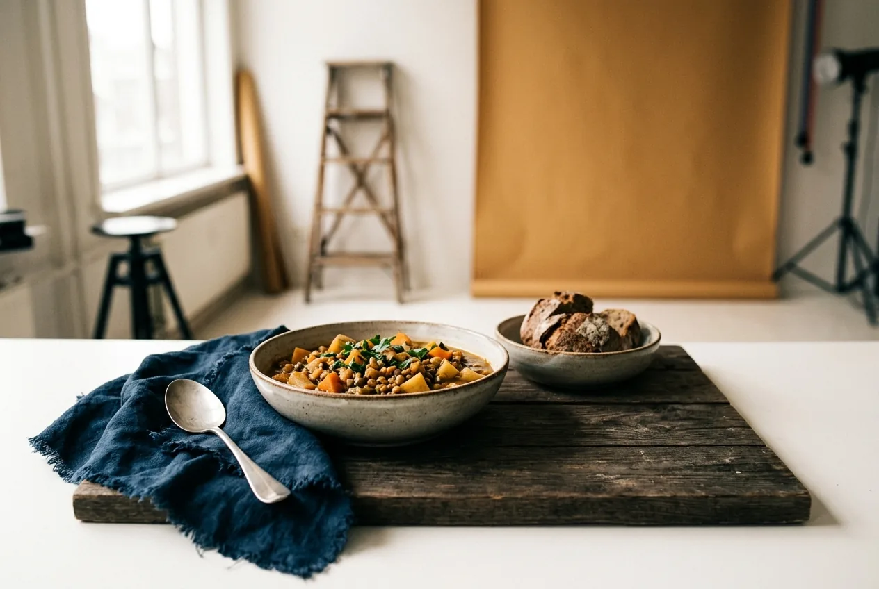 Sfeervolle foodfoto met props en zacht studiolicht