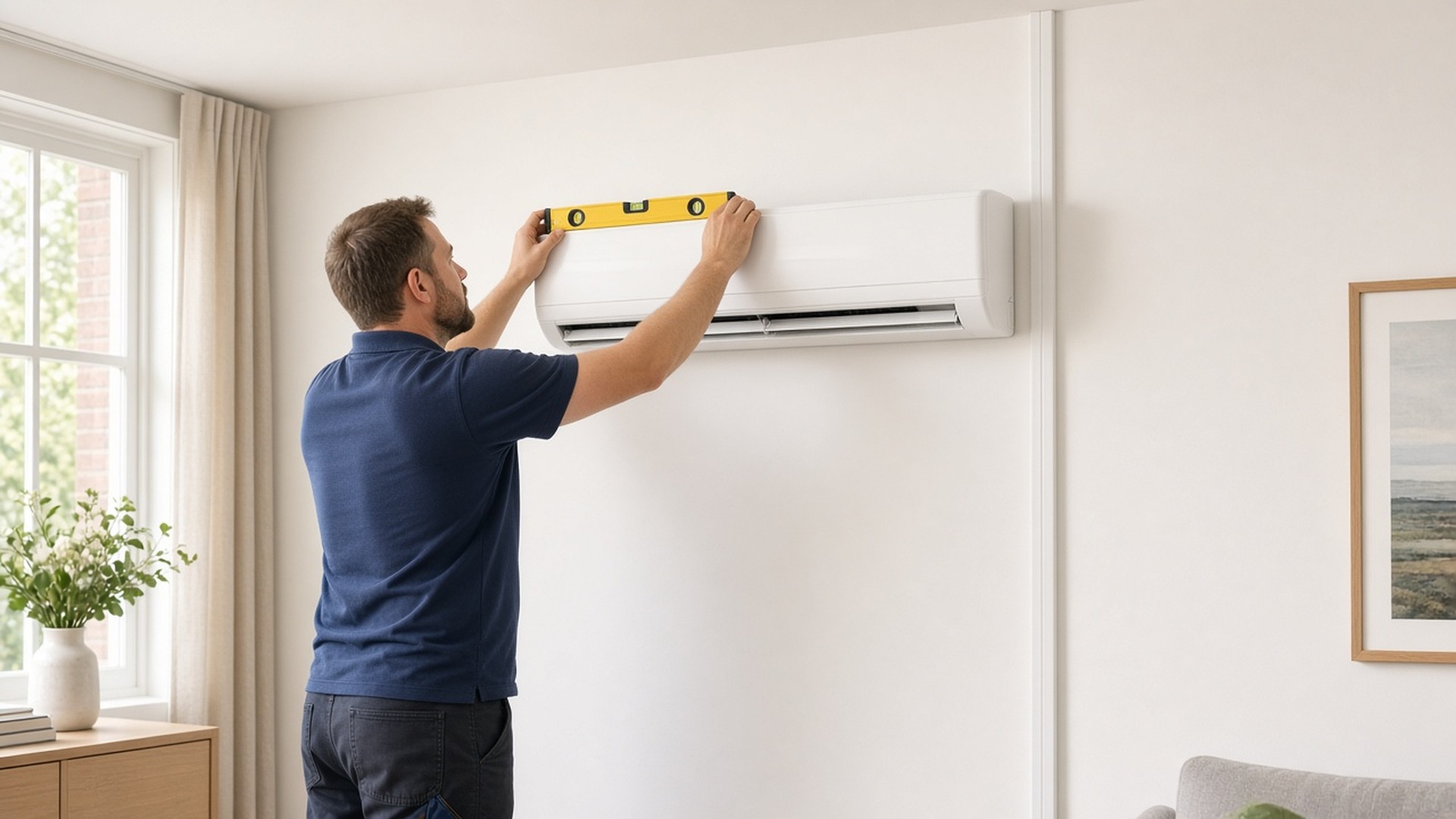 Installateur aan het werk