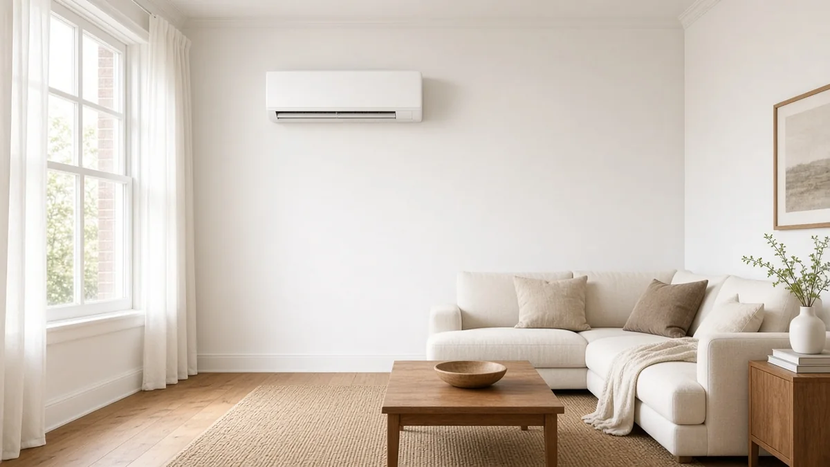 Een binnenunit in de woonkamer